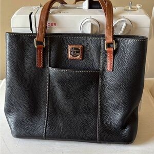Black Leather Dooney&Bourne  Bag with Brown Handles